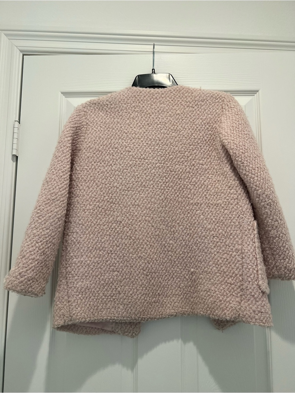 Zara Kids Bouclé Pea Coat in Pale Pink - Picture 6 of 6